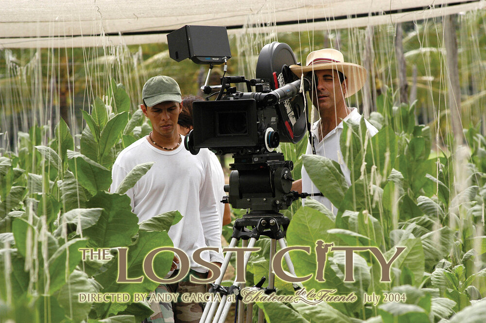 The Lost City Movie featuring Andy Garcia and Carlito Fuente Jr, shot at Chateau de la Fuente in Dominican Republic