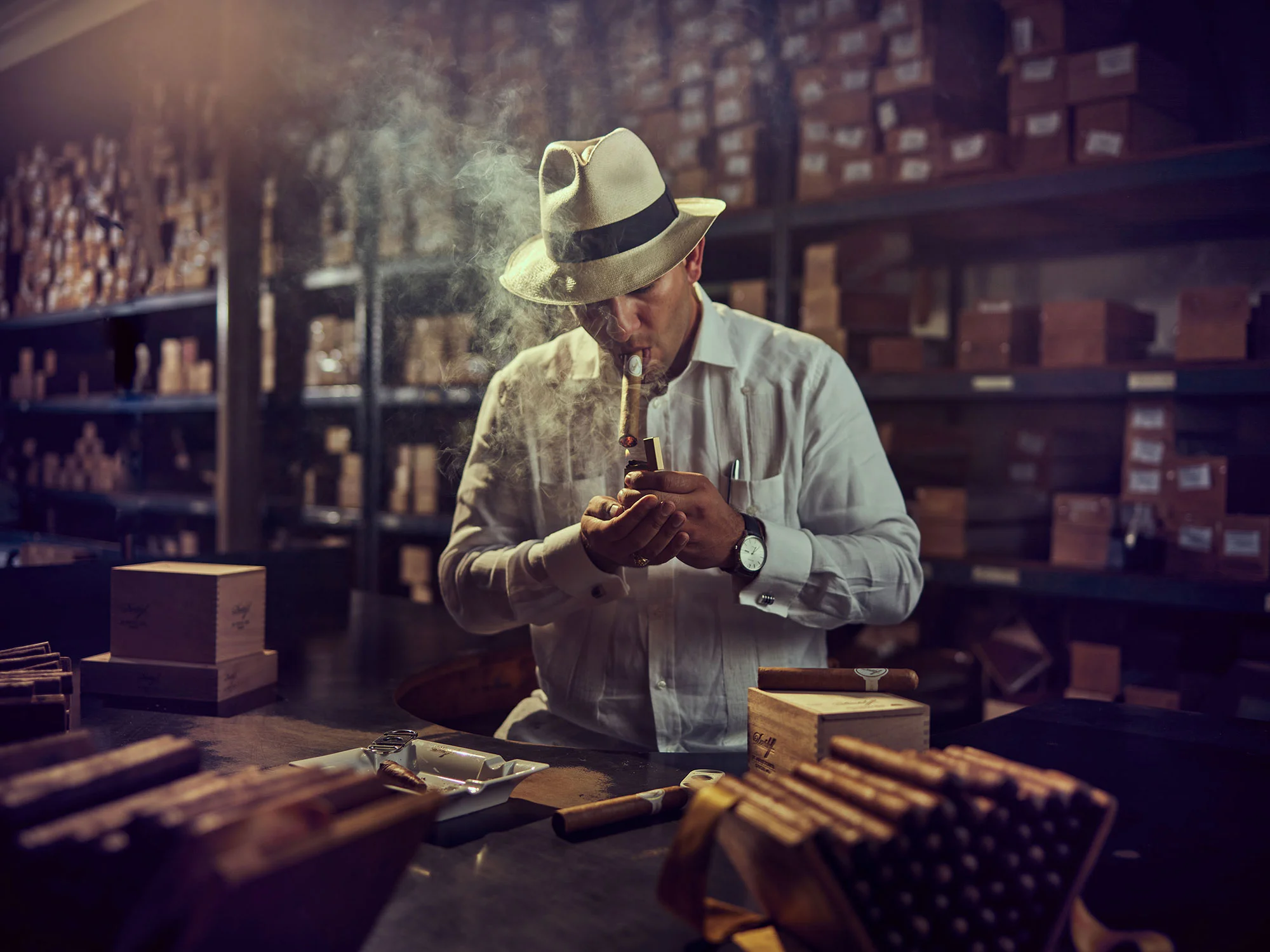 Davidoff master blender smoking the Davidoff Royal Release Robusto