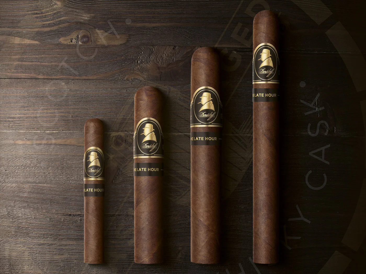 Davidoff Winston Churchill Late Hour cigars on a bourbon lid