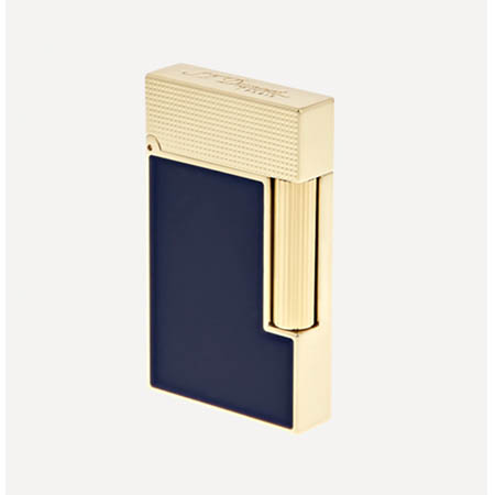 S.T. Dupont Ligne 2 Blue and Gold Lighter - The Tobacconist of Greenwich