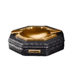 stefano Ricci crocodile leather ashtray with gold
