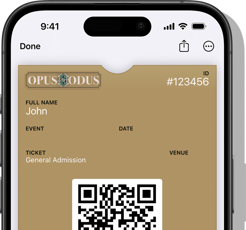 Opus Xodus Mobile Phone Ticket