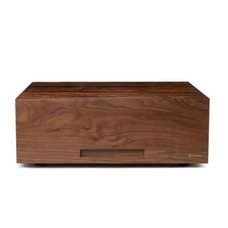 Litolite Humidor Bootee Exotic Wood Made in Italy Cigar Front View Drawer Closed