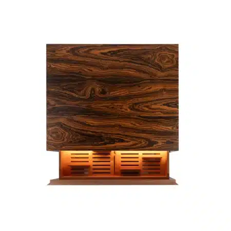 Litolite Humidor Bootee Exotic Wood Made in Italy Cigar Drawer Open LED on