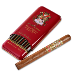 Close-up of Opus X Angel’s Share Reserva d'Chateau cigars in their elegant tin