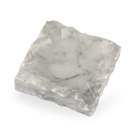 Litolite Ashtray Carrara handcrafted marble ashtray from Italy top view