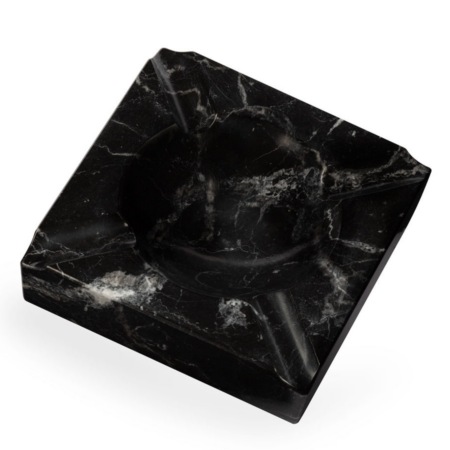 The Ashtray Large Nero Marquinia by Litolite is an exquisite piece made from Nero Marquinia marble top view