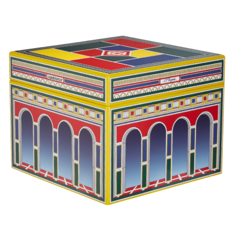 S.T. Dupont Casablanca 60-cigar humidor with vibrant mosaic lacquer finish.