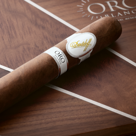 Davidoff Oro Blanco Special Reserve 111 Years cigars in a 10-count box with exclusive packaging and cedar inlays