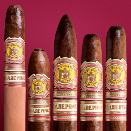 Arturo Fuente Rare Pink assortment featuring cigars supporting breast cancer research.