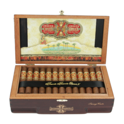 Open box of Fuente Fuente Opus X Pussy Cat cigars displaying artisanal craftsmanship