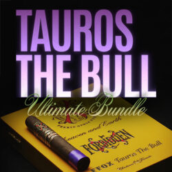 Opus X Tauros The Bull Ultimate Bundle featuring the Maduro variant with accompanying accessories